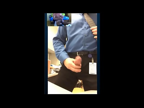 My hot friend with lots of muscles shows me his big boner at work while in work clothes!