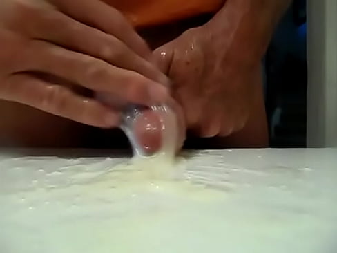 PLAYING WITH A BIG LOAD OF SEMEN