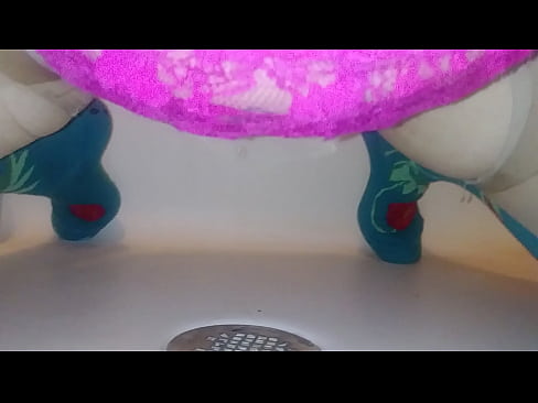 Water sports in the shower peeing through sissys panties