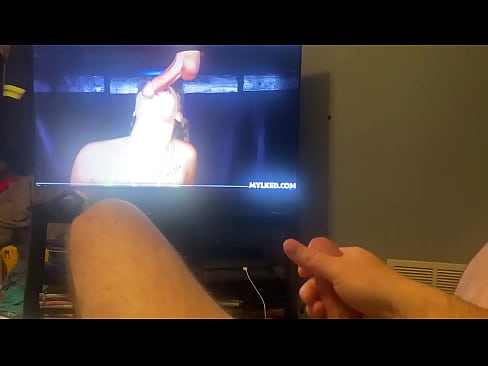 Jacking my big dick while watching porn inside of my bedroom video 88