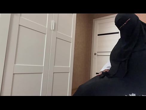 Friend's wife in hijab caresses herself