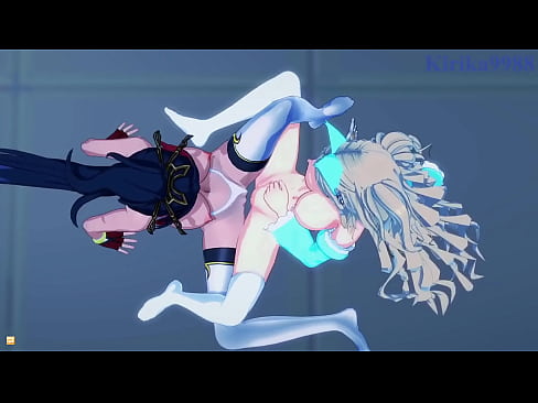 Amari Aquamarine and Kaguya Nanbu and Suzuka-Hime intense lesbian play and futanari sex. - Super Robot Wars X & OG Saga: Endless Frontier Hentai