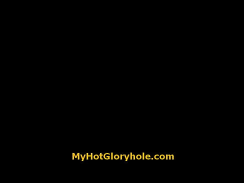 Hot horny black babe sucking cock through a gloryhole 9