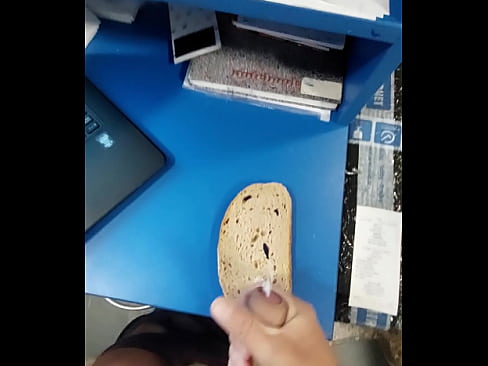 Cumshot on bread food cum