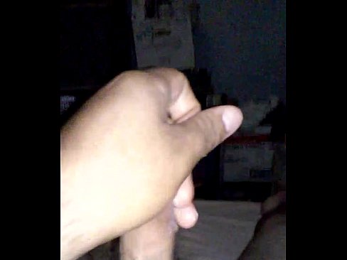 Chubby guy jerking little dick cums twice