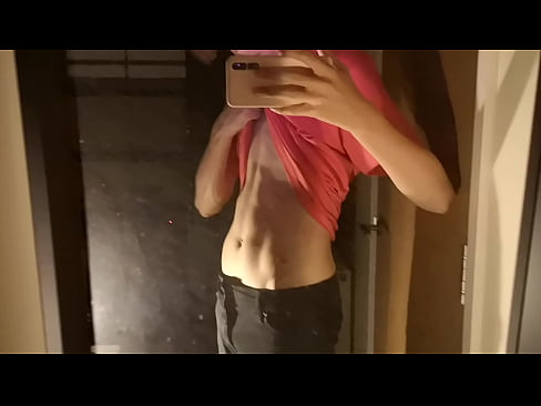 Sexy abs wank