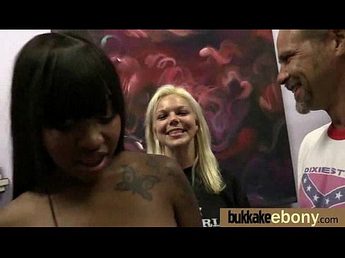 Ebony girl gang banged and covered in cum 9
