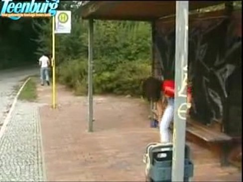 Guy fucks teen girl on bus stop