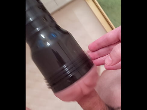 australian guy fucks and cumming in his fleshlight in the shower