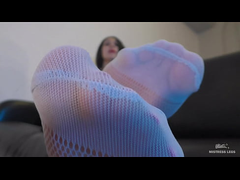 White Fishnet Pantyhose Feet In Your Face