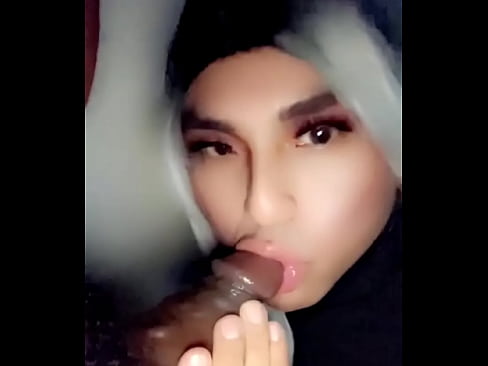 Latina sissy sucking black cock