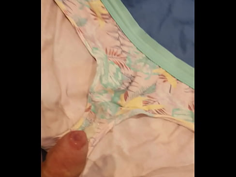 Jerking off on sister's Cotton underwear