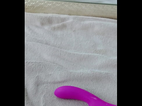 Intense masturbation with new vibrator in tight pussy