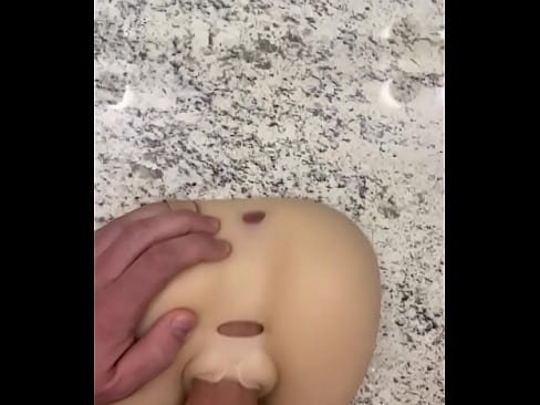 Exploding cum out of toy pussy