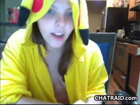 Cutie In A Pikachu Outfit Masturbates