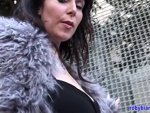 Street whore shows her big tits