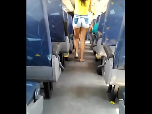 Hot skinny teen inside bus