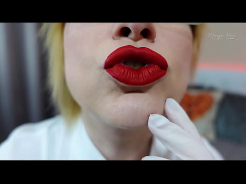 Nurse with Red Shiny Lips Teases You