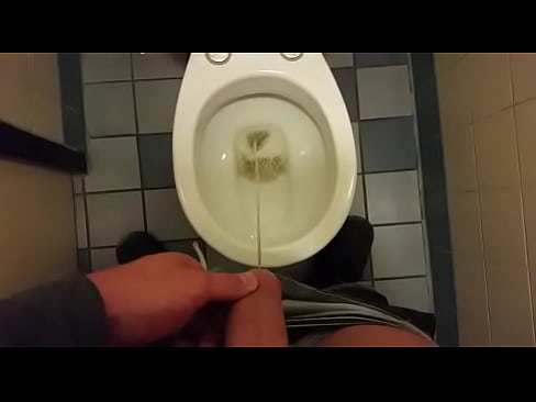 Pissing on toilet