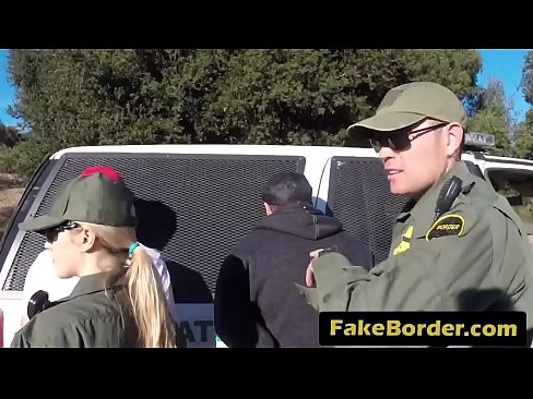 Border patrol officers arrest and fuck a very hot i. immigrant