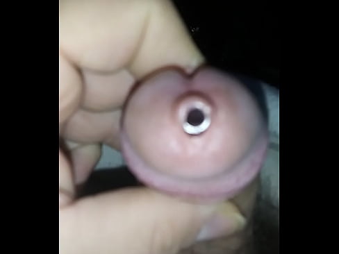 Closeup Cumhole of tube insertion
