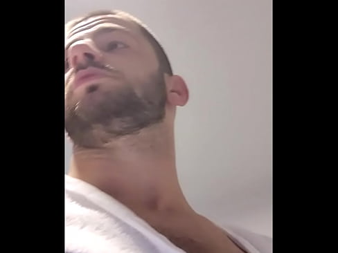 hotel room big dick uncut guy in robe veing verbal and cocky