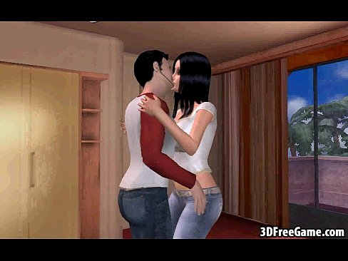 Tasty 3D cartoon brunette sucks cock and gets fucked