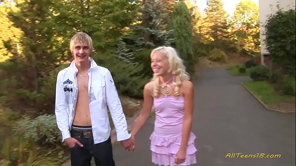 young blond teen couple getting hot
