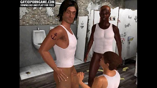 These three sexy 3D interracial studs are fucking