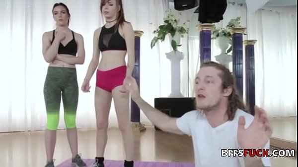 Gorgeous Babes Fuck Perv In Yoga Class