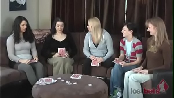 girls play strip poker loser strips and gets gang tickled by other girls