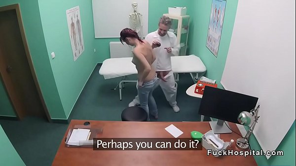 Fake doctor fucks amateur in bathroom