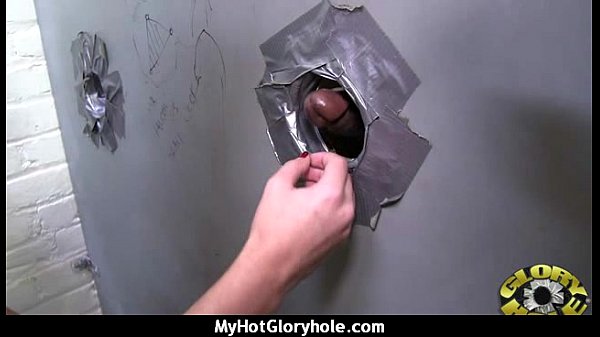 Gloryhole cock licking and sucking interracial 7