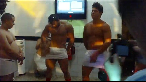 Latino guys shower and strip