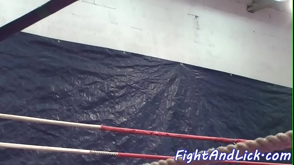 Pussylicking sluts wrestling in a boxing ring