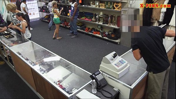 Guy pawns his girlfriends pussy at the pawnshop for money