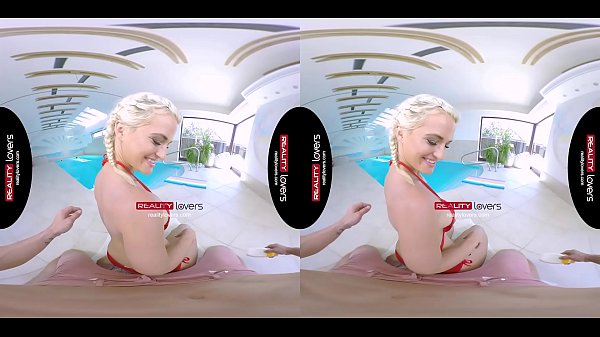 RealityLovers - Blonde Czech Teen bending over at the Pool