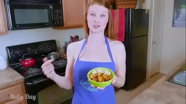 milf wearing nothing while cooking