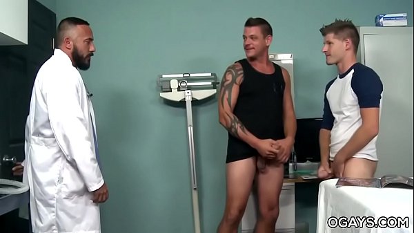 Interracial gay threesome in the hospital