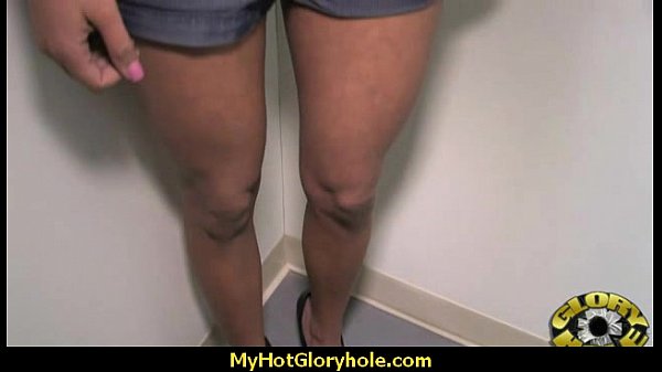 Black Chick Gives Gloryhole Blowjob 13