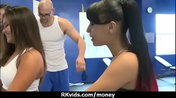 Sexy exhibitionist GFs are paid cash for some public fucking 6