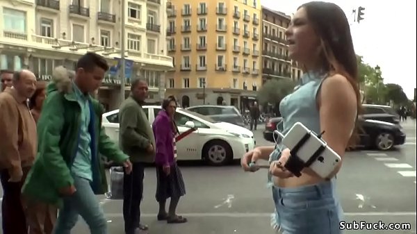 Hot brunette slut Juliette March is an embarrassment to the America and she disgraces herself in the street and fucks in group bdsm