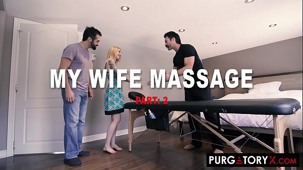 Beautiful blonde with fucks her massage therapist and husband at the same time