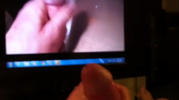 Close up of me jerking off while watching myself on video
