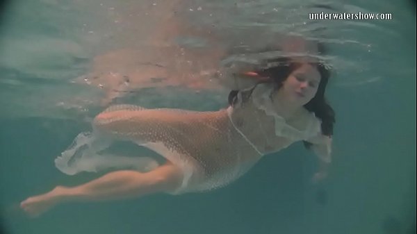 White moth in a dress underwater