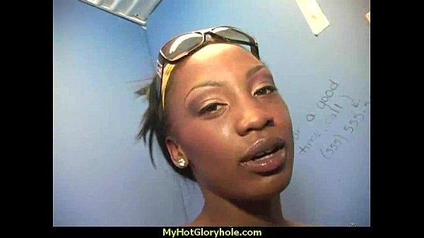 Ebony teen shows off her blowjob skills at gloryhole 1