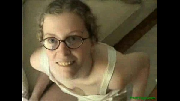 Blonde nerd with glasses sucks and fucks big cock