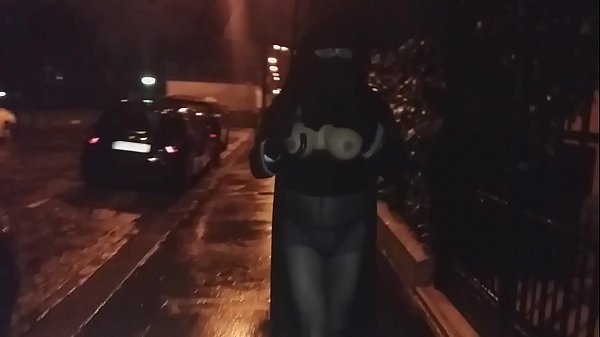 big boobs in niqab in the street