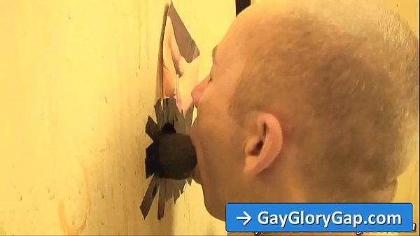 Gay male Adrian Troy enjoy sucking dick gloryhole style with Justin Blayde