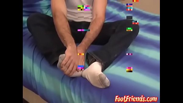 Jeff teases his feet and dick